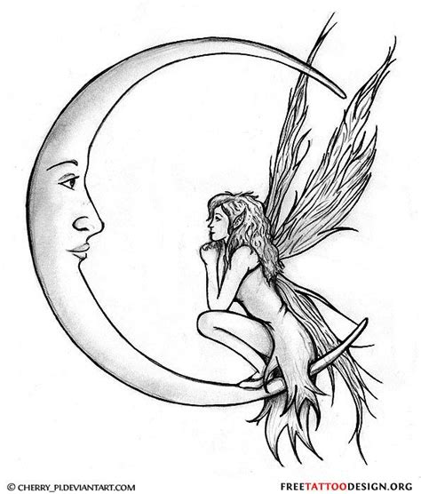 Moon And Fairy Tattoo Design Fairy Tattoo Designs Fairy Tattoo Body