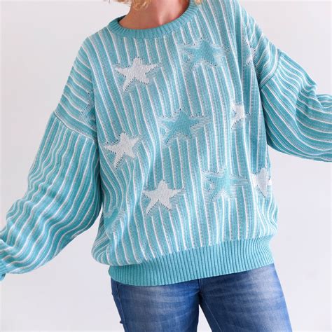 Vintage 80s Star Knit Sweater Vintage Retro Slouchy Sweater Etsy