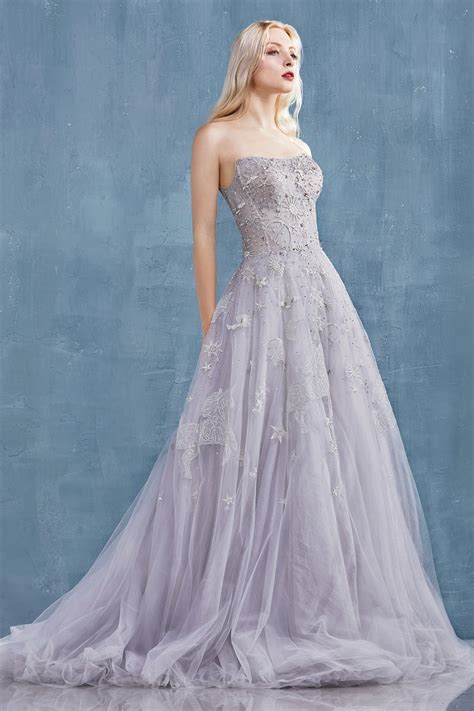 Strapless Fitted Bodice Tulle Gown A Strapless Sweetheart Neckline