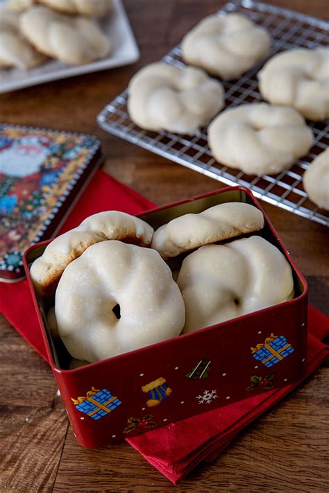 The german lemon heart cookies are traditional christmas cookies. Lemon Glazed Christmas Wreath Cookie Recipe | Barbara Bakes