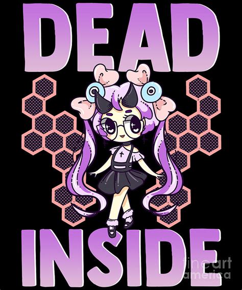 Cute Emo Dead Inside Pastel Kawaii Anime Girl Digital Art By The