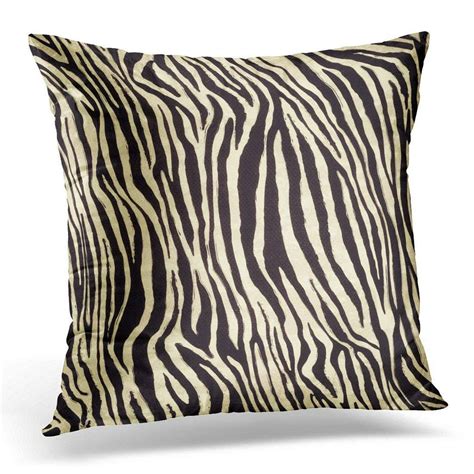 Usart Black African Zebra Pattern Skin Throw Pillow Case Pillow Cover Sofa Home Decor 16x16