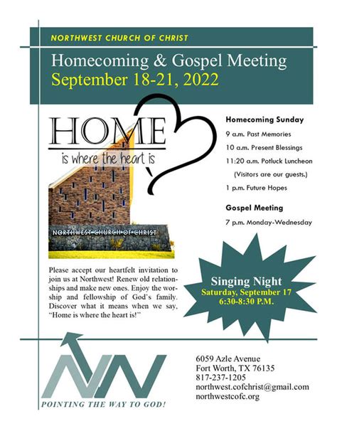 Homecoming And Gospel Meeting 2022 Northwest Church Of Christ
