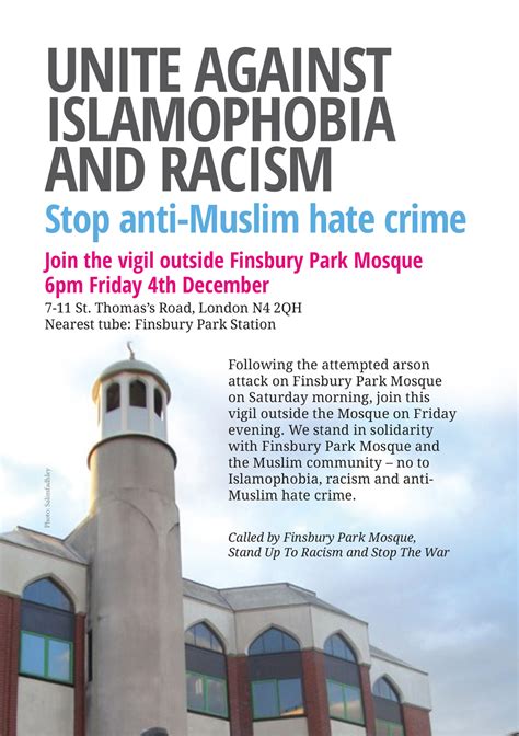Unite Against Islamophobia And Racism Stop Anti Muslim Hate Crime