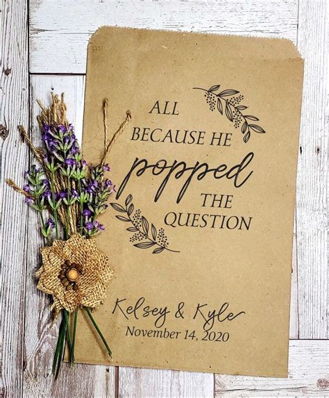 He Popped The Question Popcorn Bags Wedding Favor Bag Etsy Wedding
