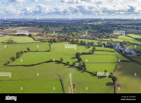 Aerial Photo Of Farmland Uk Stock Photo Alamy