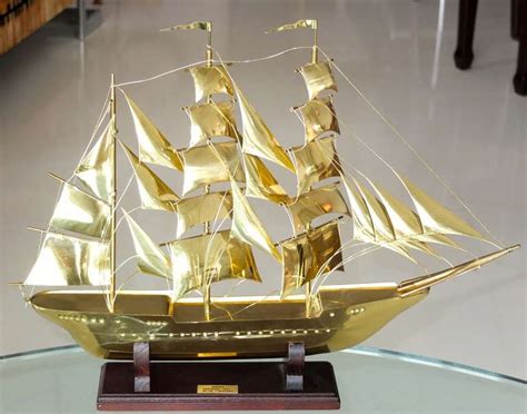 Brass Scale Model Of Tall Ship Sagres Tall Ships Modern Nautical