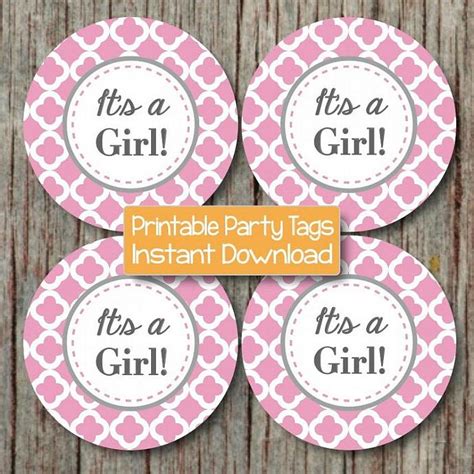 Customizable baby shower templates not only include printable round labels, but also address. Baby Shower Favor Tags It's a Girl! | bumpandbeyonddesigns