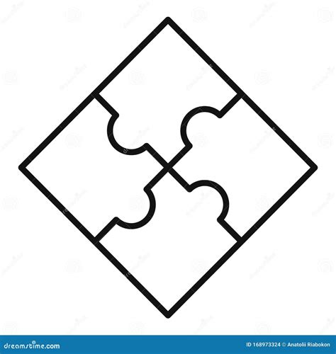 Sequence Puzzle Icon Outline Style Stock Vector Illustration Of