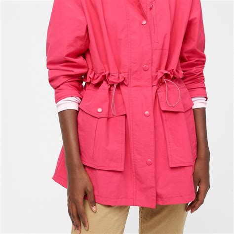 Jcrew Cotton Perfect Rain Jacket In Bright Rose Pink Lyst