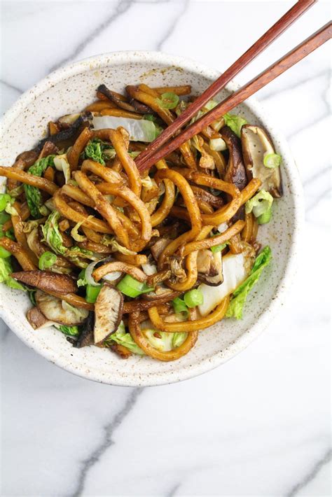 I used udon noodles this time. Shanghai Noodles with Mushrooms and Cabbage | Recipe ...