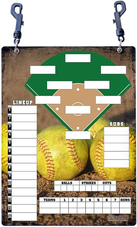 Metal Magneticdry Erase Baseballsoftball Line Up Board Includes