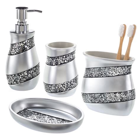 Select same day delivery or drive up for easy contactless purchases. Creative Scents 4 Piece Mosaic Glass Bathroom Accessory ...