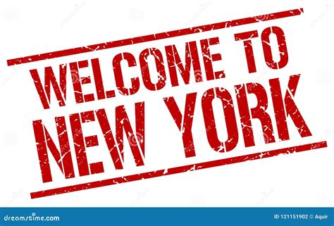 Welcome To New York Stamp Stock Vector Illustration Of Destination