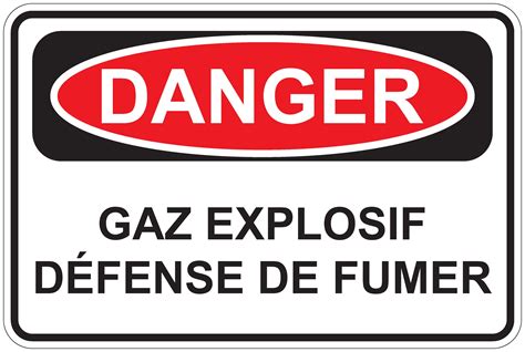 Panneaux Norme Osha Danger Gaz Explosif D Fense De Fumer Signel