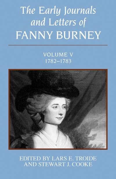 Early Journals And Letters Of Fanny Burney Volume V 1782 1783 The