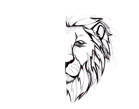 Half Lion Tattoo Lion Tattoo Lion Face Drawing Half Face Drawing
