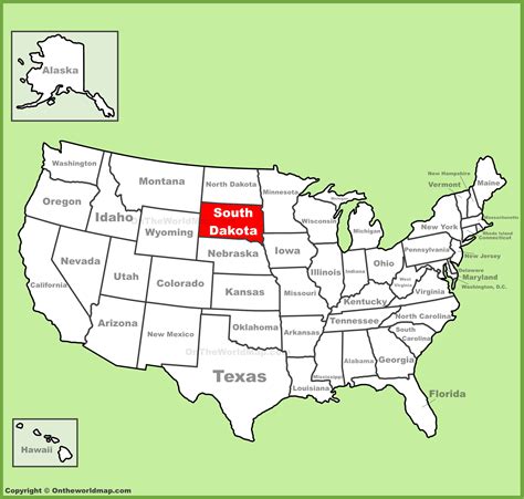 South Dakota Location On The Us Map