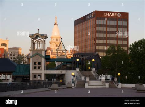 Tippecanoe County Courthouse And Downtown Lafayette Indiana Viewed