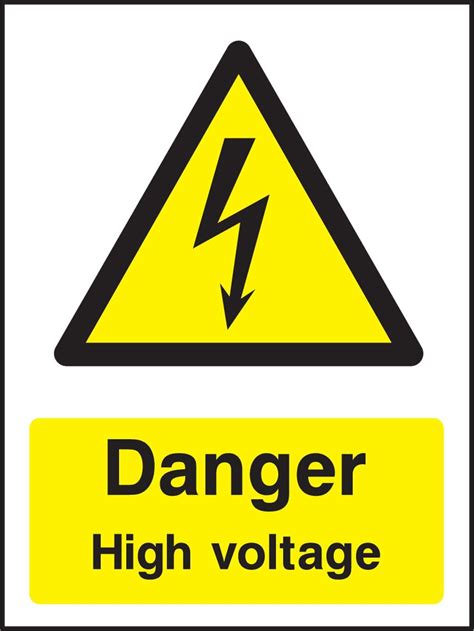 Electrical Warning Hazard Sticker Danger High Voltage 50mm X 65