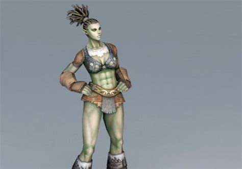 Half Orc Character Woman 3d Model Max 123free3dmodels