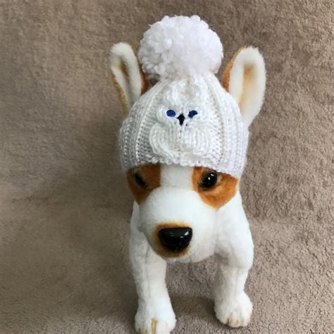 Pet Clothes Apparel Winter Hat For Small Dogs Hand Knit White Etsy