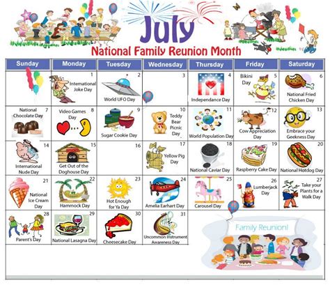 Download Your Free Random Holiday Calendar For July Holidays