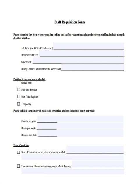 Staff Requisition Form Table Download Printable Pdf Templateroller Vrogue