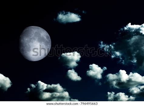 Moon Night Sky Clouds 3d Illustration Stock Illustration 796495663