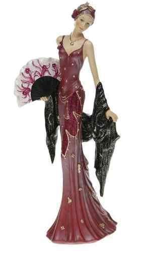 A curious art deco figurine. Art Deco Flapper Pink Dress Lady Figurine Sculpture Statue ...