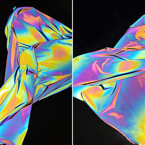 Thermal Reflective Laser Holographic Fabric Rainbow Illusion Etsy Uk