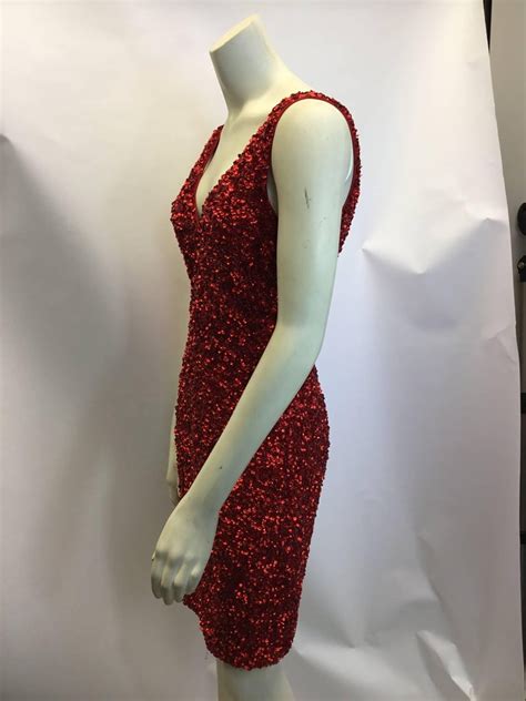 Parker Red Sequin Dress For Sale At 1stdibs Parker Sequin Dress