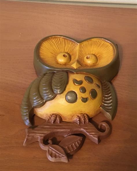 Vintage 1970 Owl Wall Hanging~by Sexton~cast Metal Art~retro~original Paint Owl Wall Hanging