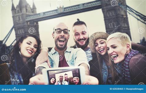 Diverse Summer Friends Fun Bonding Selfie Concept Stock Image Image