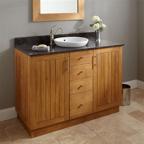 48 Montara Teak Vanity And Semi Recessed Sink Bathroom Vanities