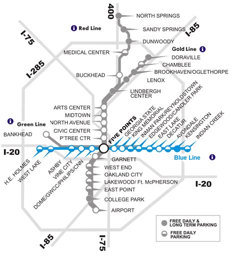 Marta Blue Line Map And Schedule Goes Near Oasis Gold Line Station
