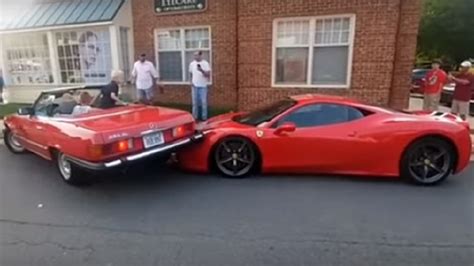 Watch A 300000 Ferrari Get Wrecked By Incompetent Parallel Parking