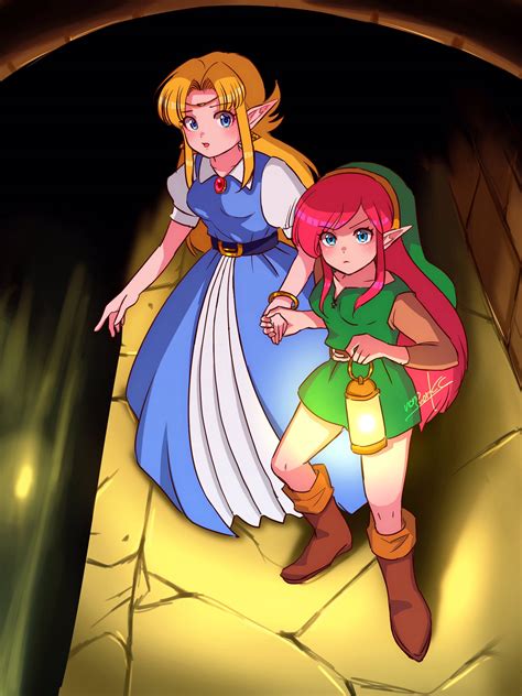 Link Princess Zelda And Link The Legend Of Zelda And 1 More Drawn