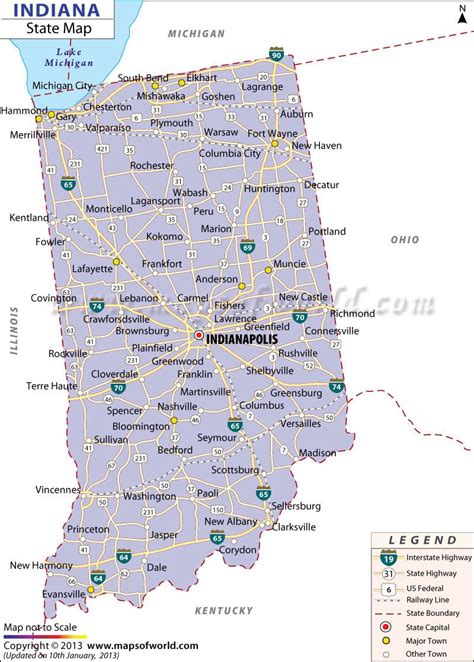 Southern Indiana Map With Cities Time Zone Map