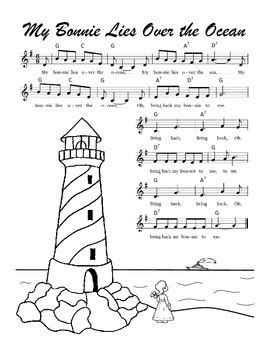My Bonnie Lies Over The Ocean Printable Song Sheet By Jessica Maynard