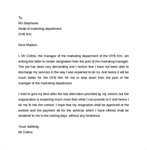 Resignation Letter Job Not A Good Fit For Your Needs Letter Template