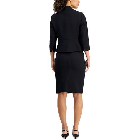 Le Suit Womens Black 2PC Professional Side Slit Skirt Suit Petites 6P