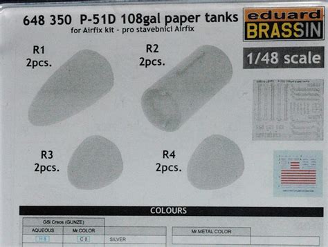 P 51d 108 Gal Paper Tanks Eduard 148