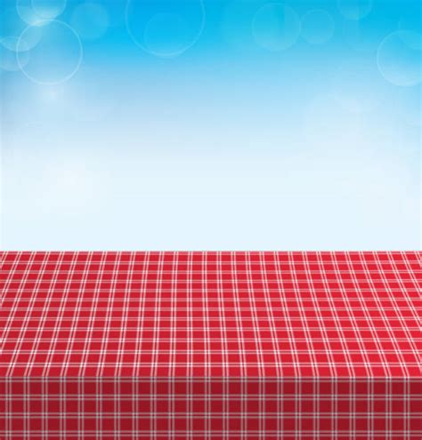 Picnic Table With Tablecloth Illustrations Royalty Free Vector