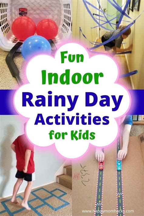 An Indoor Rainy Day Activities For Kids With Balloons And Streamers On