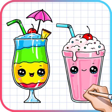 How To Draw Sweet And Cute Drinks Cute Drawing For Kidsamazonfr