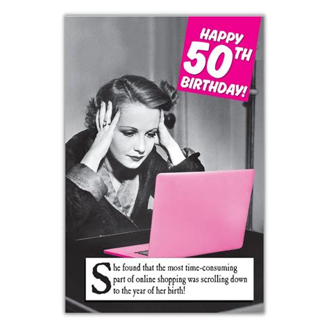Buy 50th Birthday Card For Her Funny 50th Birthday Card Women Happy