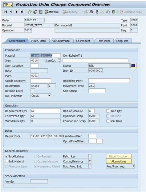 The Backflush Logic Basics Sap Blogs