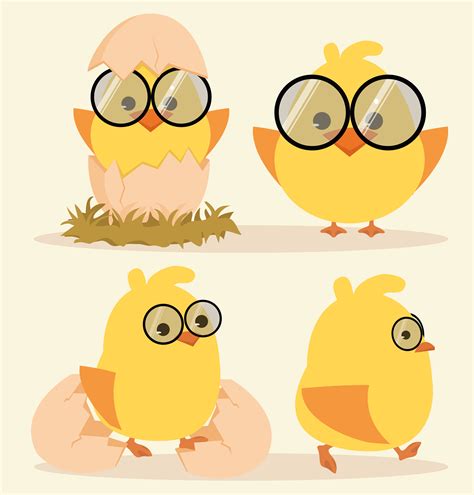 Cartoon Cute Chick Set 661035 Vector Art At Vecteezy