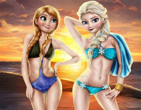 Anna And Elsa Bikini Models By Snugelsnumz On Deviantart